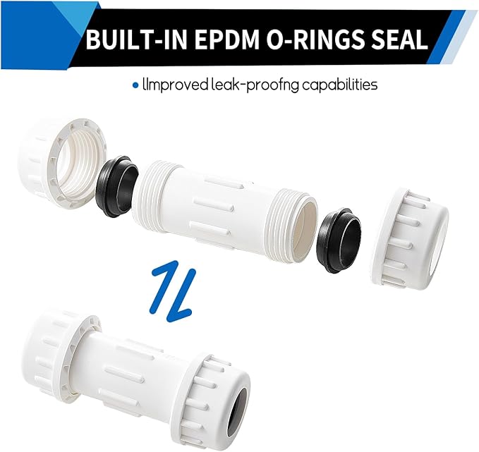 DONWARE 1-inch PVC Compression Coupling, Pipe Fittings Adapter Connection - Image 2