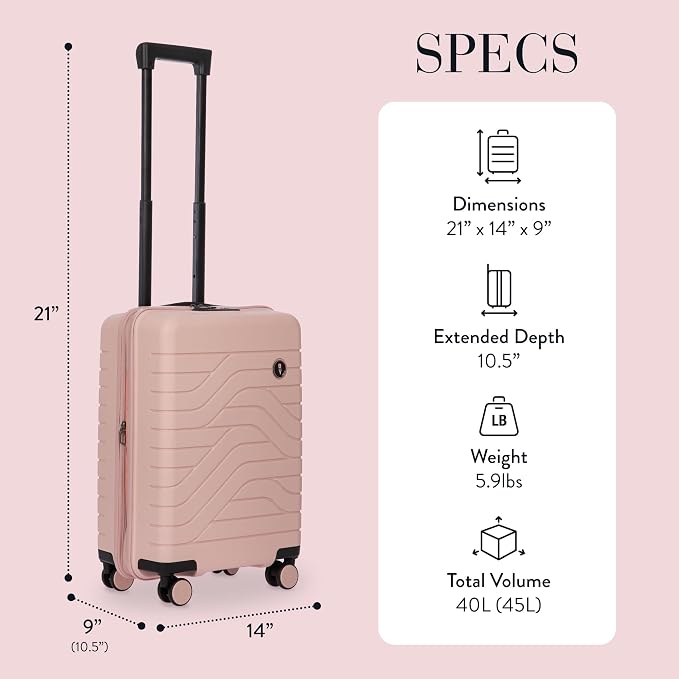 Bric's B|Y Ulisse Spinner Carry-On Suitcase, Lightweight Expandable Hard Shell - Image 6
