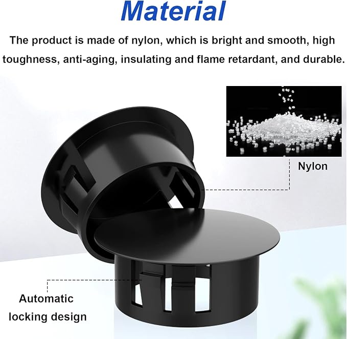 Tnisesm 254Pcs 6 Sizes Nylon Plastic Hole Plug Kits 1/5" 1/4" 5/16" 3/8" 1/2" - Image 3