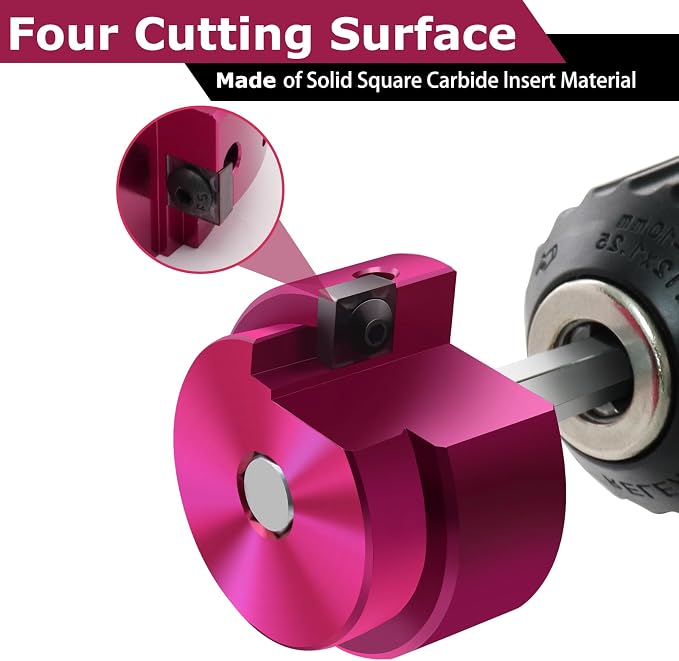 PVC Pipe Reamer 3Inch Head, PVC Fitting Saver w/ 3/8-In Hex Shaft | Socket - Image 4