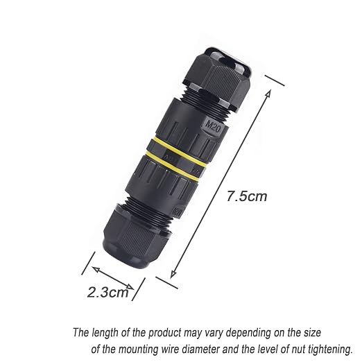IP68 Waterproof Junction Box 2 Way 2pin Outdoor Cable Connector | 2 Pack M20 2 - Image 4