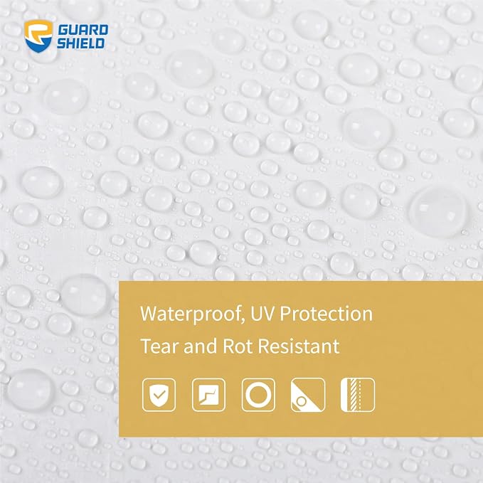 GUARD SHIELD Tarp White 9x15 Feet Multi Purpose Waterproof Poly Tarp Cover 5mil - Image 4