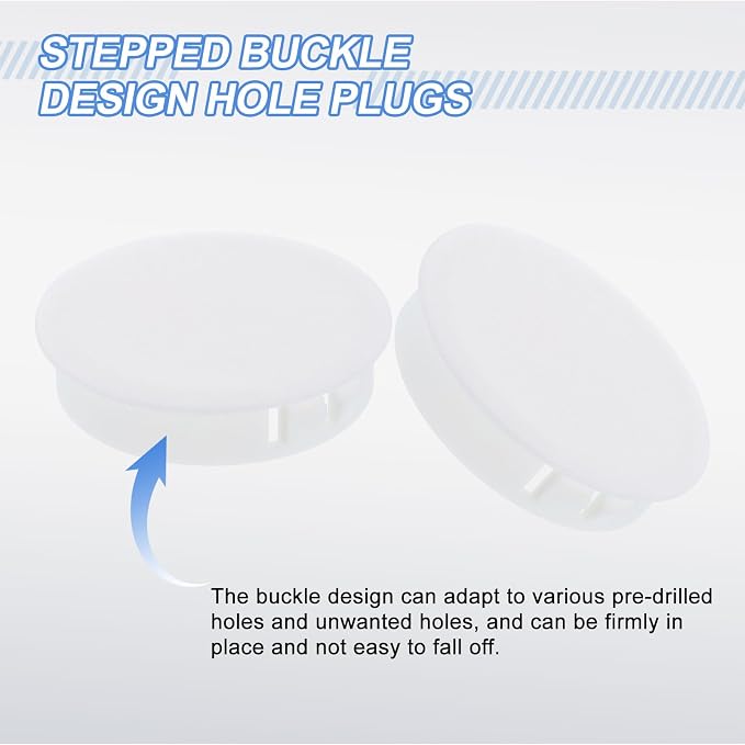 uxcell 8Pcs Plastic Hole Plugs, 45mm Flush Type Panel Plugs, Round Snap - Image 3