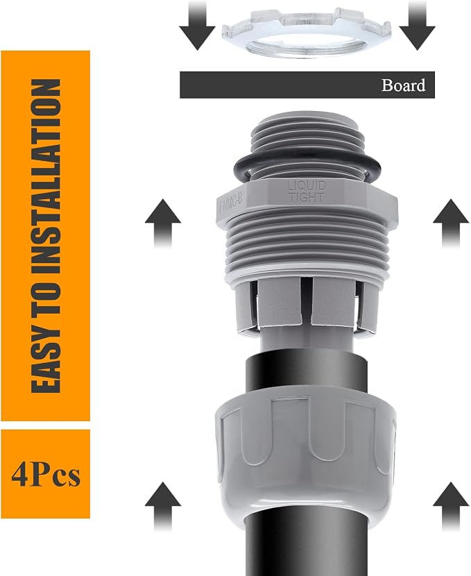 4Pcs NPT 3/4" 180D Electrical Conduit Connector Fittings | PVC, Nonmetallic - Image 6