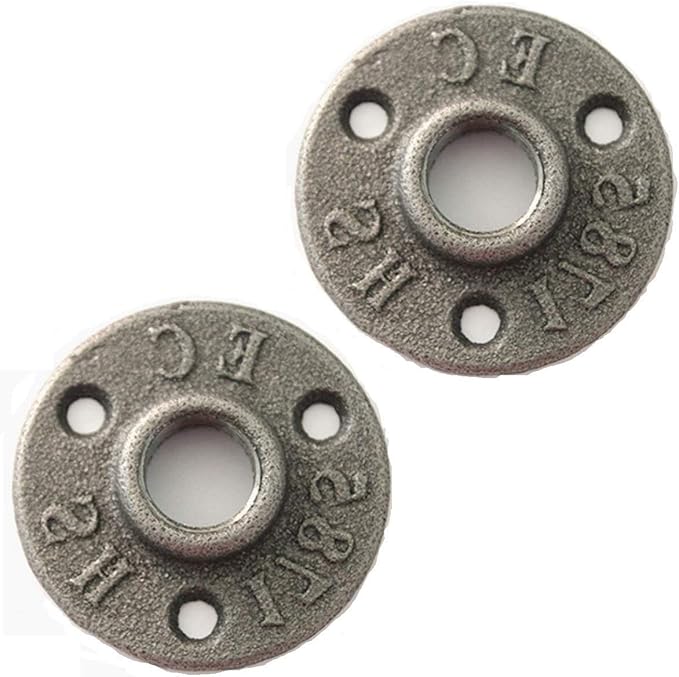 2Pack Inch Floor Flange Cast Iron Pipe Floor Threaded Pipe Fitting Industrial by Unknown