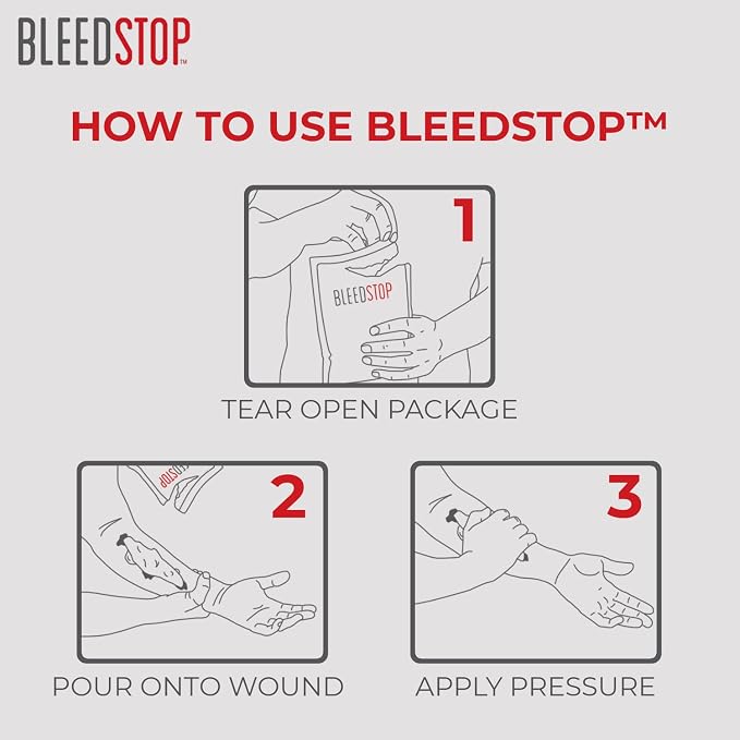 BleedStop™ First Aid Powder for Blood Clotting, Trauma Kit, Blood Thinner - Image 4