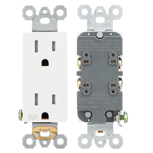 Wengart 15A Decorator Outlet, 15 Amp 125V Duplex Receptacle, Weather Resistant - Image 9