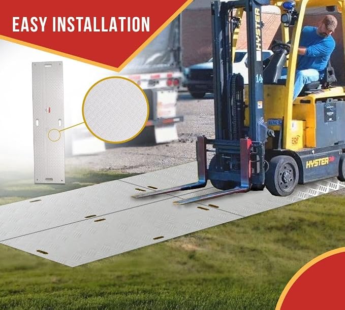 10 Pk 2' x 8' - 1/2" Thick Heavy Duty White Ground Protection Mats - Easily - Image 6