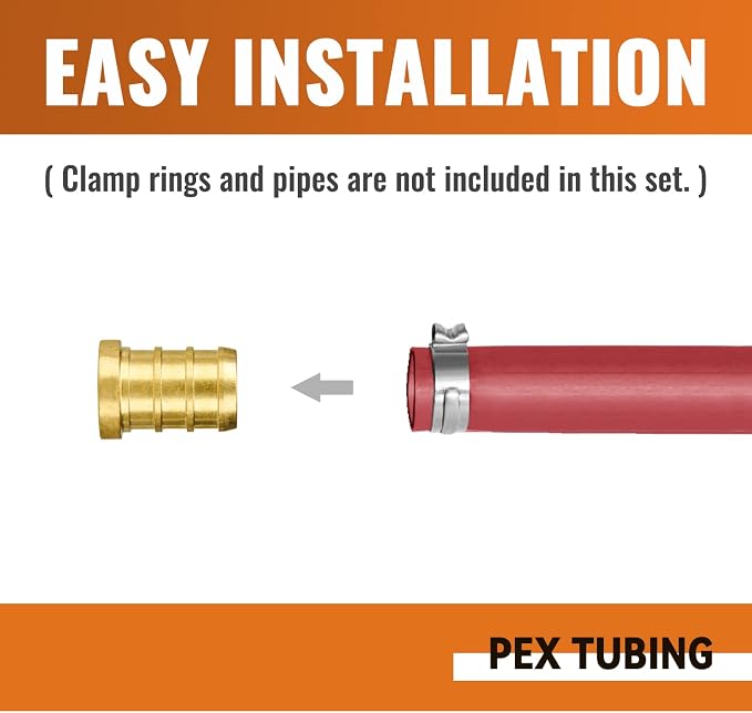 25-Pack 1/2" PEX Plug End Cap, PEX Fittings 1/2 Inch, Brass | Crimp Pipe Fitting - Image 3