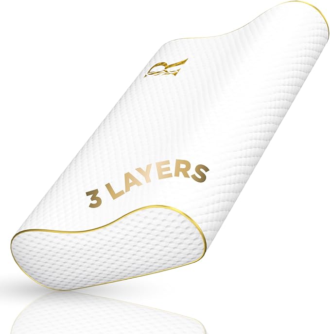 Royal Therapy Travel Memory Foam Cervical Pillow – Contour Pillow by ROYALTHERAPY
