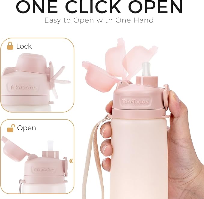 TakeToday Collapsible Water Bottles 20oz, Leak Proof, Foldable Silicone Travel - Image 5