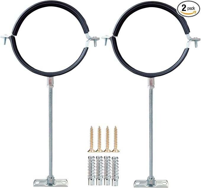 2 Sets Premium Adjustable Pipe Hanger Strap，Heavy Duty Galvanized Iron Stove by Unknown