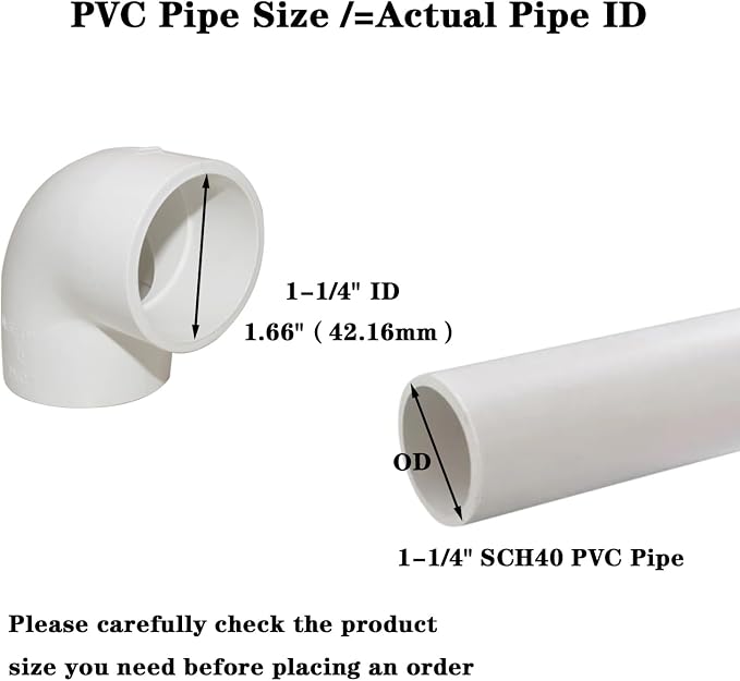 5PCS 1-1/4" 90 Degree Elbow PVC Pipe Fitting Adapter Coupling Connector - Image 3