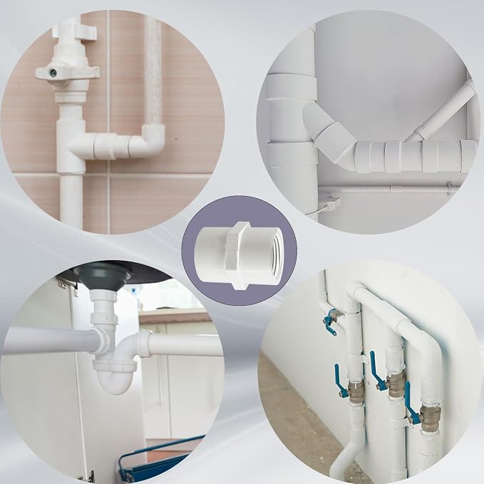 10Pcs White PVC Pipe Fitting, 1 inch NPT Female Thread PVC Pipe Fitting Adapter - Image 5