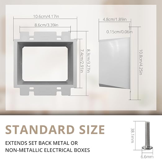 2-Gang BE2 Non-Metallic Electrical Power Outlet Box Extender, 12 Pack | ETL - Image 2