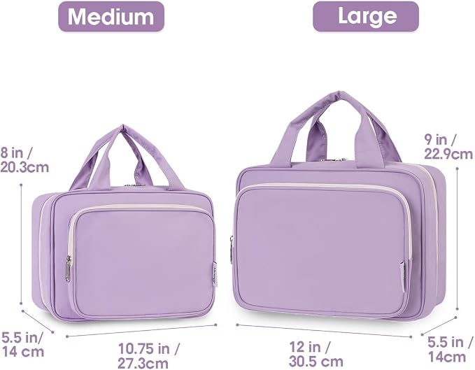 Narwey Travel Toiletry Bag for Women Large Hanging Makeup Bag Organizer - Image 2