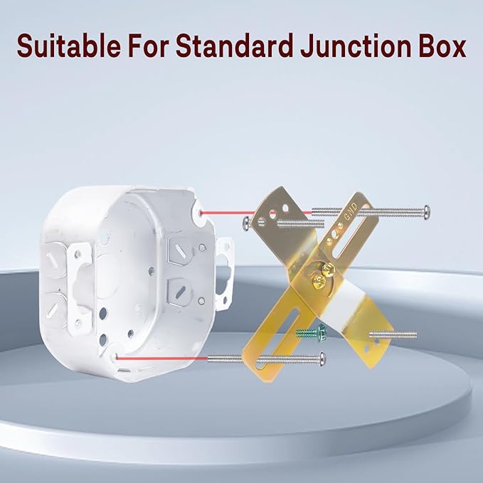 2Pack 4" Light Fixture Mounting Brackets, Adjustable Mounting Plates - Image 4