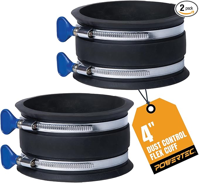POWERTEC 70369-P2 4 Inch Dust Control Flex Cuff by POWERTEC