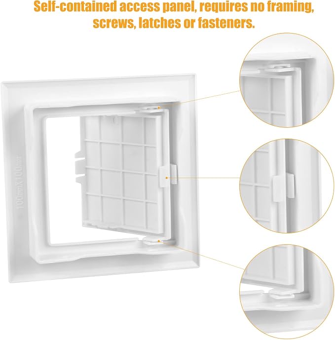 4x4 inch Plastic Access Panel for Drywall Ceiling Plumbing - Image 4