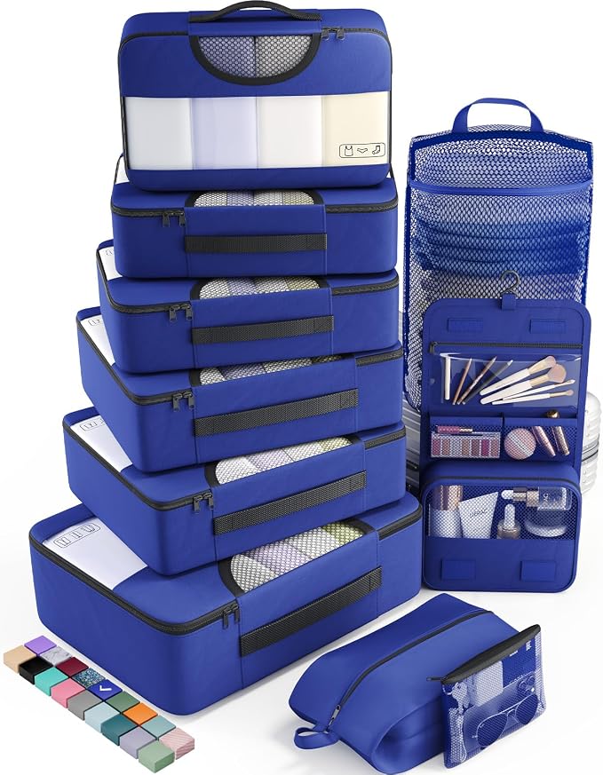 Veken 10 Set Packing Cubes for Travel Essential, Suitcase Organizer Bags in 4 by Veken