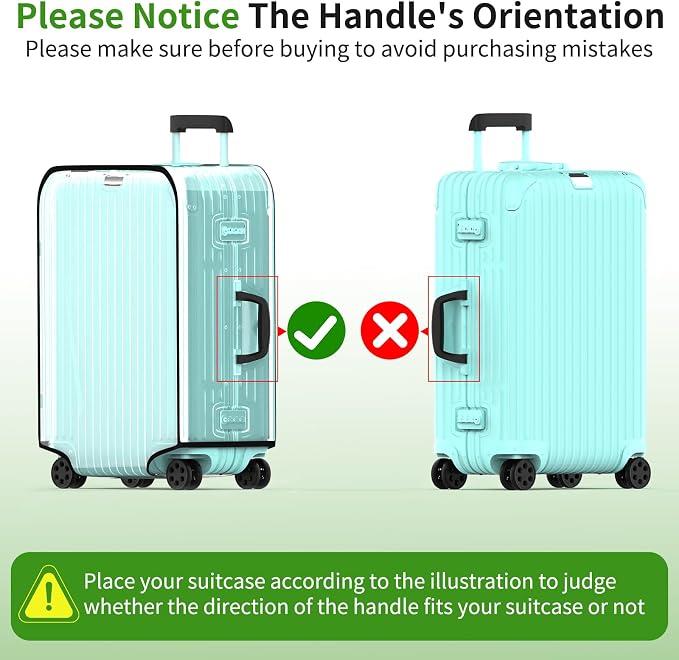 3 Pieces Clear Luggage Cover Protectors, 0.4mm Thicken PVC Suitcase Covers - Image 4
