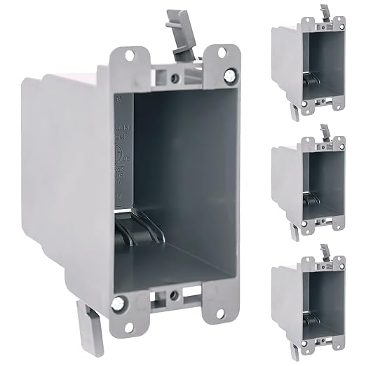 1-Gang Old Work Outlet Box, 14 Cubic Inch Single Gang PVC Electrical Box Swing by OhLectric