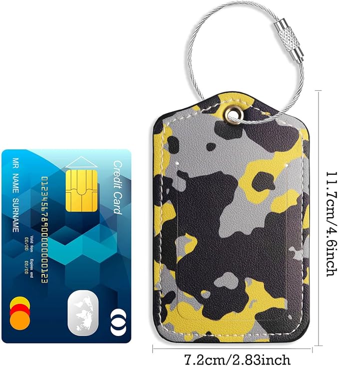 Luggage Tags for Suitcases-Leather Luggage Tag 4 Pack - Image 2