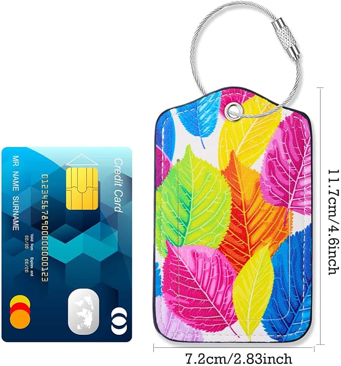 Luggage Tags for Suitcases-Leather Luggage Tag 4 Pack - Image 3