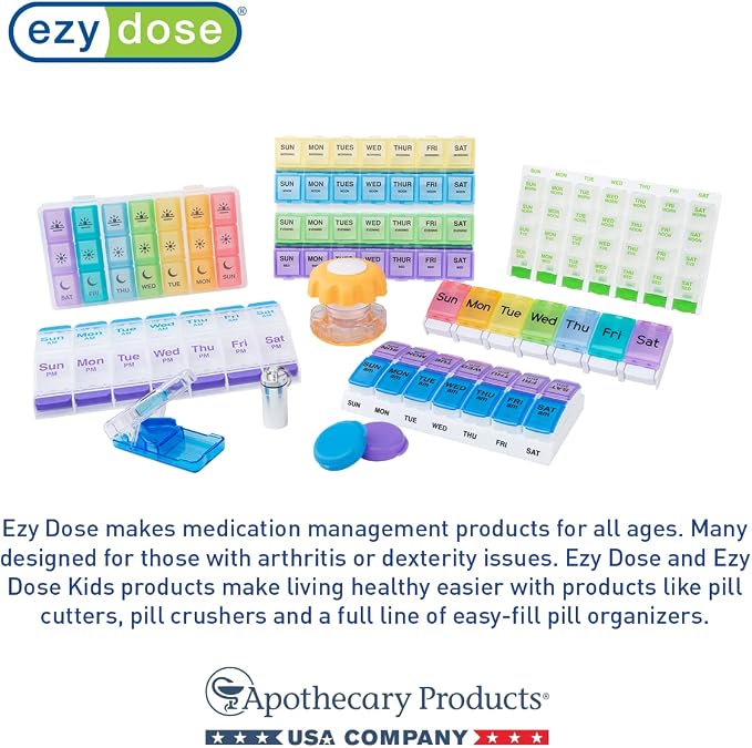 Ezy Dose Weekly AM/PM Pill Organizer, Vitamin and Medicine Box, Small Pop-out - Image 8