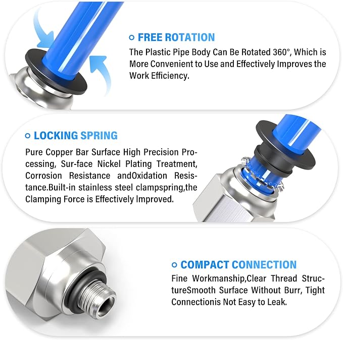 TAILONZ 6mm Tube OD x M5 Male Straight Push to Connect Fitting 10pcs | - Image 4