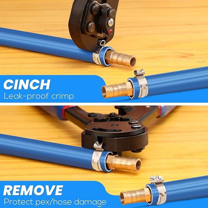 OURU PEX Crimping Tool, Cinch & Remove Combo Function PEX crimper, 3/8" to 1" | - Image 4