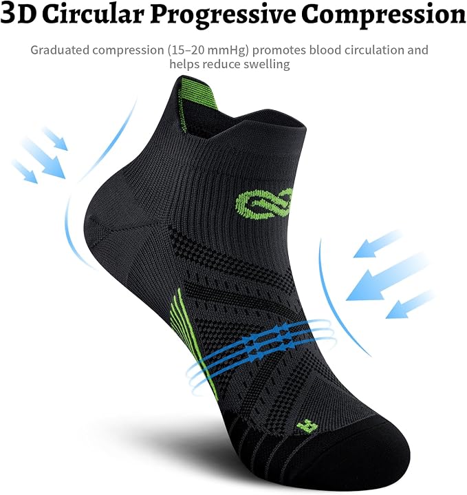 PAPLUS Ankle Compression Sock for Men and Women 2/4/6 Pairs, Low Cut - Image 3