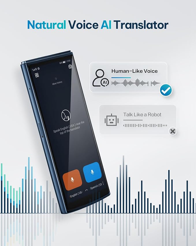 AI Language Translator Device — 60 Languages, Real-Time Split-Screen & Two-Way - Image 5