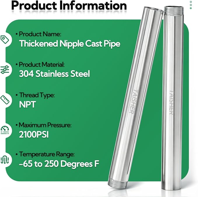 1pcs Thickened Nipple Cast Pipe 1-1/4" MNPT x 1-1/4" FNPT - Image 3