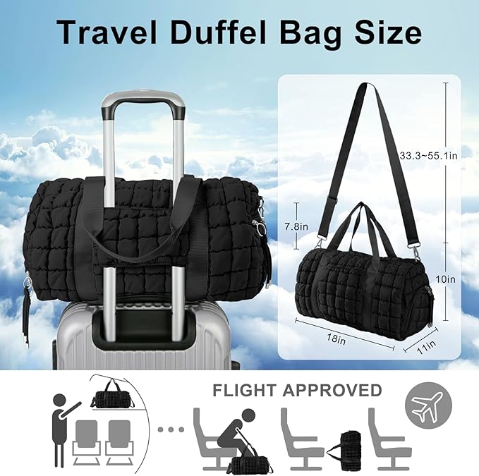 Quilted Travel Duffle Bag Gym Bag - Image 2