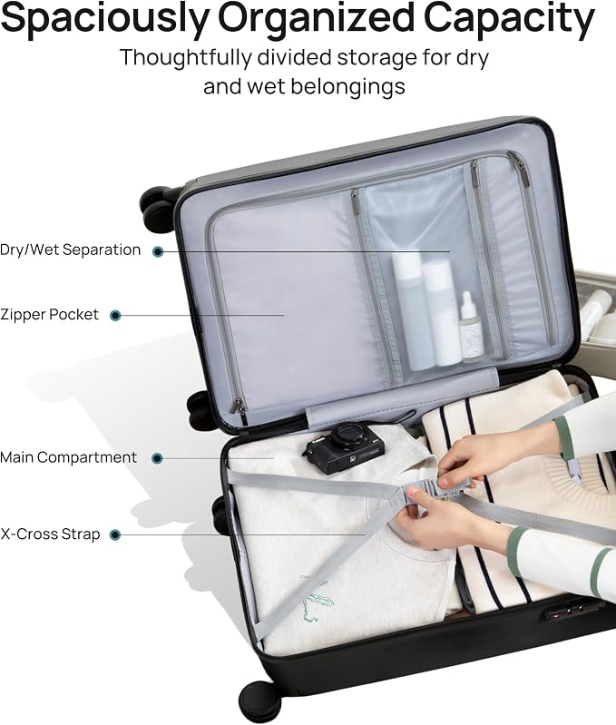 NINETYGO Carry On Suitcase, 20 Inch Carry-On Luggage - Image 9