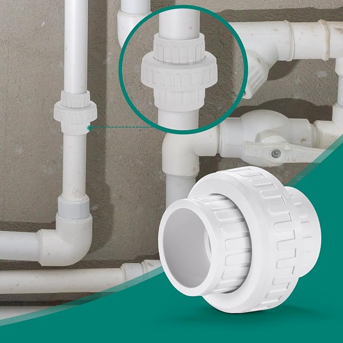 VYH 1" PVC Union Coupling Pipe Fitting, PVC Adapter, built-in EPDM O-Ring - Image 6