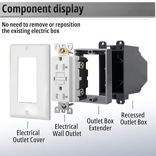 HXH Single Gang Receptacle Outlet Box Extender, 1/4 Inch, 10 Pack | - Image 7