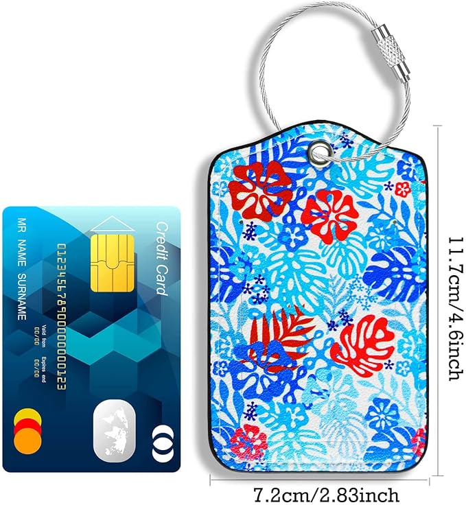 Luggage Tags for Suitcases-Leather Luggage Tag 4 Pack - Image 4