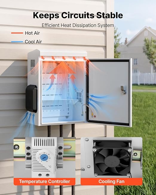 VEVOR Outdoor Electrical Box, Cold-Rolled Steel, Electrical Junction Box - Image 3
