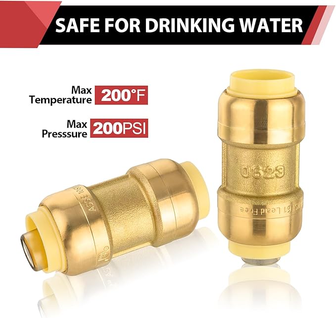 1piece EFIELD 1 Inch Straight Coupling Push-Fit Fitting | Connect Pex, CPVC - Image 4