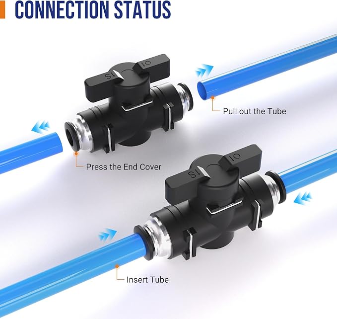 3/8 Push To Connect Valve, Shut Off Air Flow Control Fittings | Pneumatic - Image 6