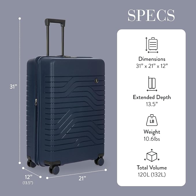 Bric's B|Y Ulisse Spinner Suitcase, Expandable Hard Shell Luggage - Image 6