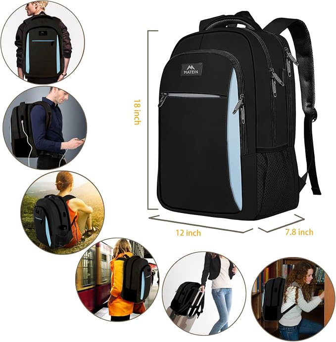 MATEIN Travel Laptop Backpack for Men, Business Anti Theft Slim Sturdy Laptops - Image 3