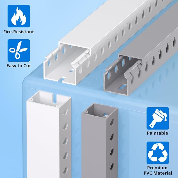 1.2" H x 1.6" W Cable Management Raceway, 132in Under Desk Channel, 16.5in Each - Image 6