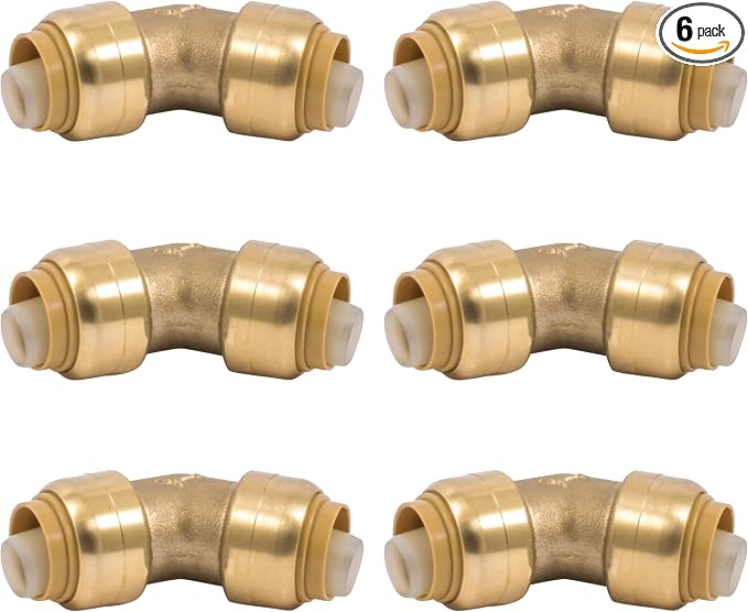 SharkBite 1/2 Inch 45 Degree Elbow, Push to Connect Brass Plumbing Fitting by SharkBite