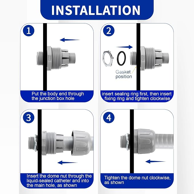 Yariwiz 1/2 PVC Electrical Conduit Fitting Plastic Liquid Tight Conduit - Image 5
