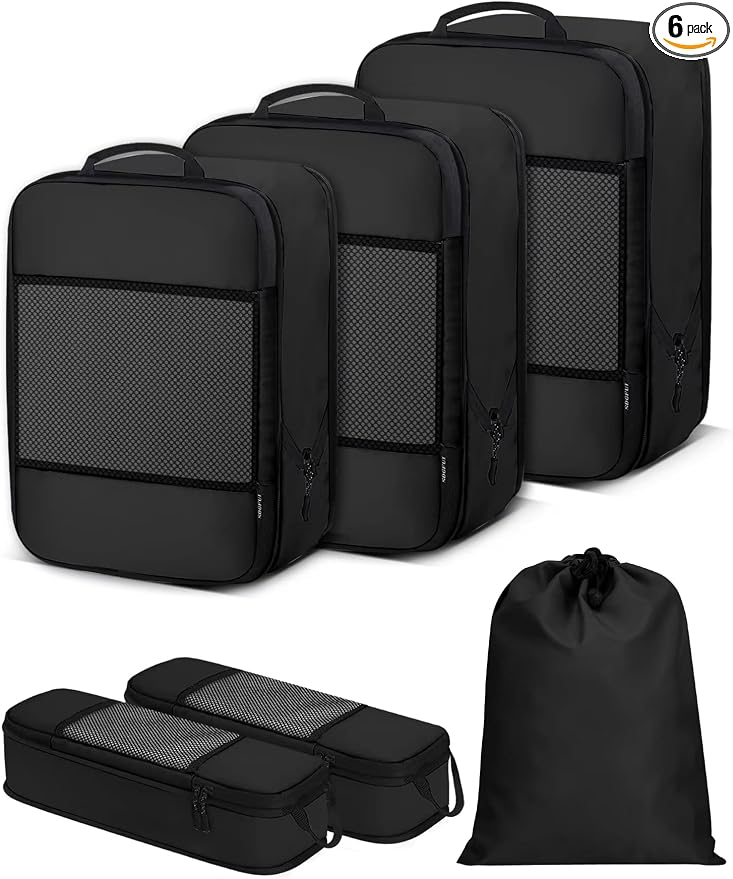 6 PCS Set Compression Packing Cubes by SDGFUI