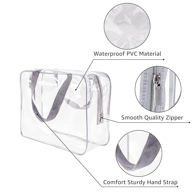 4Pcs Crystal Clear PVC Travel Toiletry Bag Kit - Image 5