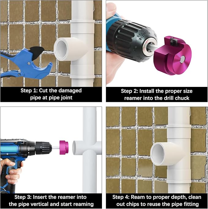 8Pcs PVC Pipe Reamer Kit, PVC Fitting Saver - Image 6
